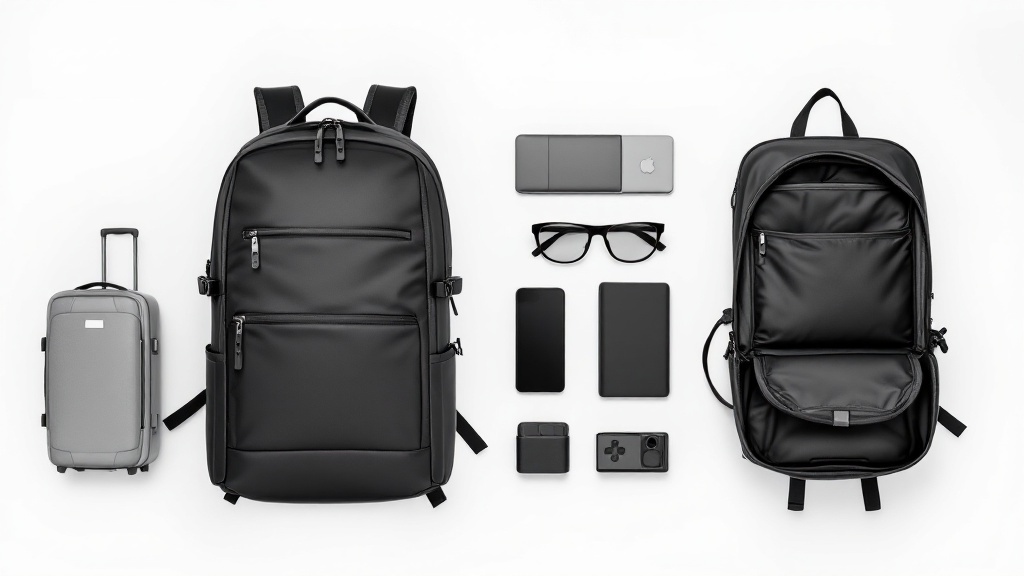 Modern laptop travel backpack